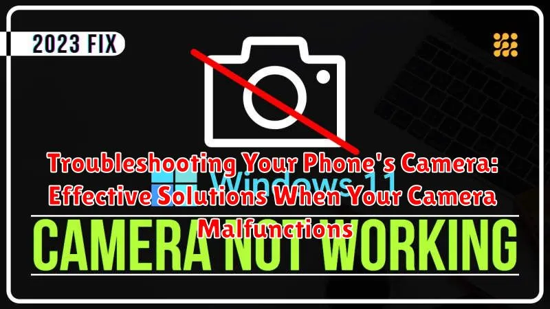 Troubleshooting Your Phone's Camera: Effective Solutions When Your Camera Malfunctions