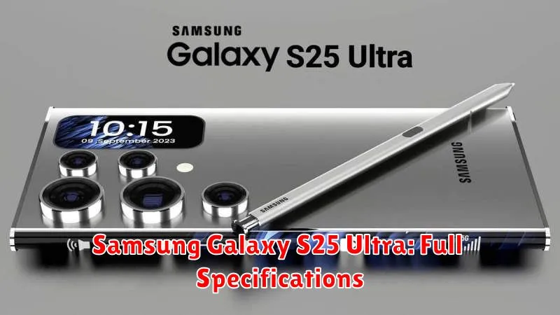 Samsung Galaxy S25 Ultra: Full Specifications